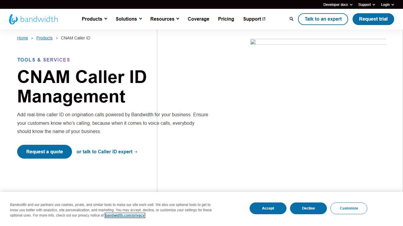 CNAM Services | Caller ID Management | Bandwidth